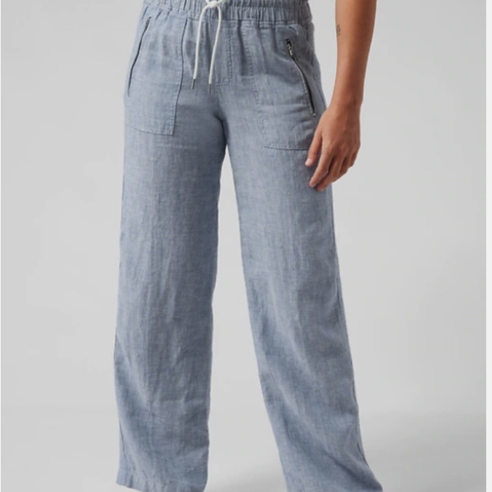 Athleta Light Blue Linen Pants